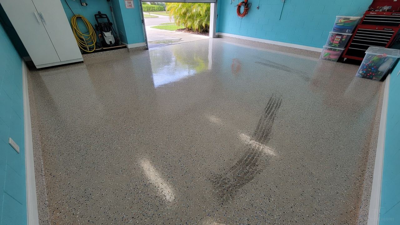 Epoxy flooring project in South Orlando, Kissimmee & Osceola by A1 Epoxy Coatings
